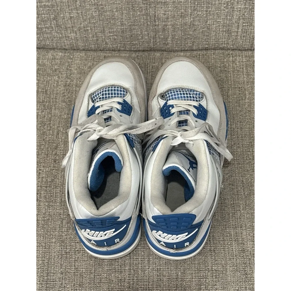 Air Jordan 4 Retro Sneakers Military Blue Sz 10 FV5029-141